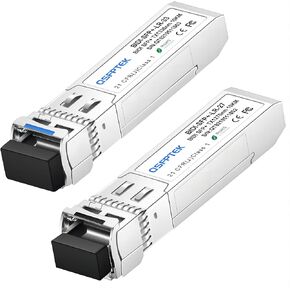 زوج واحد من أجهزة الإرسال والاستقبال 10G SFP + Bidi، وحدة أحادية الوضع 10 جيجا بايت SFP LC، gbic صغيرة ثنائية الاتجاه لـ Cisco SFP-10G-BXD-I (1330nm-TX/1270nm-RX) / SFP-10G-BXU-I (1270nm-TX) /1330nm-RX)، 10 كيلومتر، مع DDM