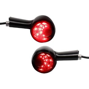 إشارات الانعطاف LED الأمامية والخلفية المدخنة العالمية، مصابيح خلفية لفرامل الدراجات النارية 12 فولت متوافقة مع Halrey Sportster XL1200 Iron 883 Touring Dyna - قطعتان in Kuwait