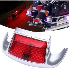 Front Rear Fender Tip LED Light Compatible With Electra Glide 1980-2013 Heritage Softail Classic FLSTC 1986-2008 (Front Fender Light-Orange+Rear Fender Light-Red)