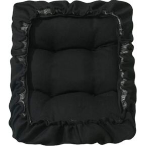 Padded Rectangle Bar Stool Cover Cushion with Elastic Fabric Satori Stool Seat Cushion for Metal Wooden Bench 12"x16" Black