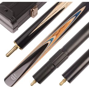 Mark Richard 3/4 Piece 57 Inches 60 Inches Handmade Snooker Cue Kit - Aluminium - Leather Case - Ash Shaft
