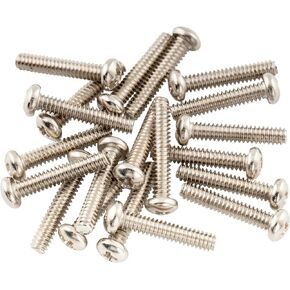 Musiclily Basic 2.8x17mm Metal Metric Thread Single Coil Pickup Mounting Screws for Strat Stratocaster/Tele Telecaster Electric Guitar, Black (Set of 20)