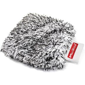Maxshine Mixed Color White & Black Microfiber Wash Mitt for Car Detailing, Home Window Cleaning