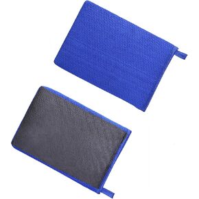 قفاز طين، قفاز طين لتفصيل السيارة، قفاز غسيل سحري تلقائي متوسط ​​الدرجة، مقاوم للخدش وآمن للطلاء، لتنظيف تلميع تفاصيل طلاء السيارات والزجاج والعجلات (BLUE-2PCS) in Kuwait