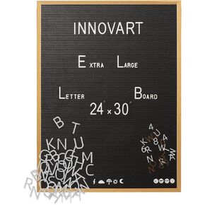 لوح رسائل كبير جدًا مقاس 24 بوصة × 30 بوصة، لوح رسائل أسود مع إطار من خشب البلوط الصلب، لوحة قائمة مع حروف وأرقام قابلة للتغيير، لوحة قائمة أسعار الصالون للإعلان، الأعمال والمطاعم in Kuwait