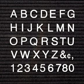 Quartet Characters for Felt Letter Boards, 0.5 Inch, Helvetica, White, 300 Letters, Numbers and Symbols (4421)