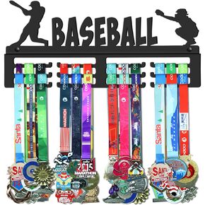 Baseball Medal Holder Display Hanger Rack,Black Sturdy Steel Metal,Wall Mounted Over 50 Medals Easy to Install