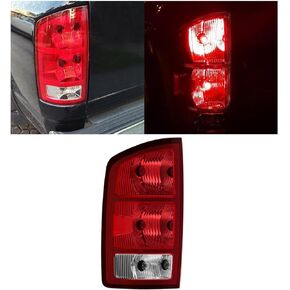 ECOTRIC Pair Tail Light Compatible with 2002-2006 Dodge Ram 1500/2003-2006 Ram 2500 3500 Taillight Turn Signal Light Replacement for 55077348AF CH2801147 55077347AF CH2800147 (Red Smoked)