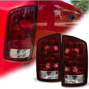 ECOTRIC زوج ضوء الذيل متوافق مع 2002-2006 دودج رام 1500/2003-2006 رام 2500 3500 الضوء الخلفي بدوره إشارة استبدال الضوء ل55077348AF CH2801147 55077347AF CH2800147 (أحمر مدخن)
