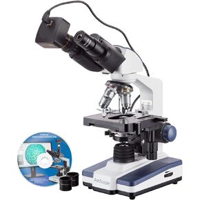 AmScope 40X-2500X LED Lab Binocular Compound Microscope with 3D-Stage with 5MP Camera