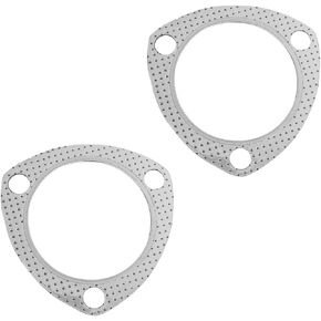 2PCS Car Exhaust Gasket, 2.5" 3-Bolt Exhaust Pipe Flange Gasket with SS Fire Ring, Replacement Exhaust Flange Gasket with High Temp Gasket Material for SUV Car Truck