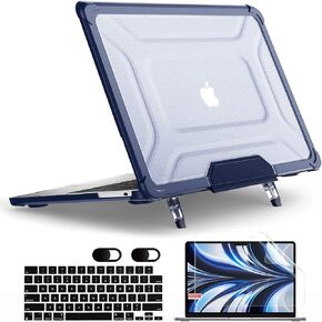حافظة MEEgoodo لجهاز MacBook Air 13 بوصة 2021 2020 2019 2018 الإصدار A2337 M1 A2179 A1932 مع معرف اللمس، هيكل صلب من البلاستيك المتين المقاوم للصدمات مع مسند قابل للطي لجهاز MacBook Air 13.3، كاكي in Kuwait