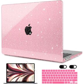MEEgoodo for M3 MacBook Air 13.6 inch Case 2024 2022, Fit Model A3113 A2681, Clear Case for MacBook Air M3 M2, Plastic Shell with Keyboard Cover & Webcam Cover & OTG Adapter, Beautiful Fractal