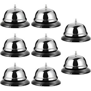 8 قطع من أجراس المكالمات المعدنية مقاس 4 بوصات، جرس خدمة للمطبخ والمطاعم والحانات والفنادق ومناطق الاستقبال وتدريب الكلاب الأليفة، فضي in Kuwait