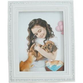 4x6 Picture Frame White with Unique Three-Dimensional Cute Cats Resin Real Glass Child Photo Frame for Tabletop Display (Gray)