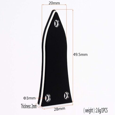Milisten 3 Holes Truss Rod Cover for Electric Guitar Bass Guitar Replacement Accessories Black in Kuwait