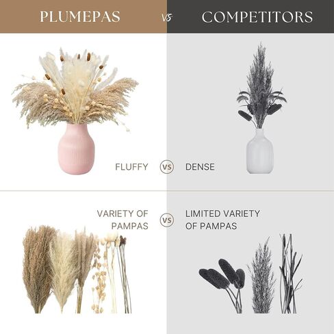Dried Pampas Grass Decor 52 PCS, White Pampas Grass, Pompas Floral Grass, Bouquet for Wedding Boho Flowers Table Decor, Rustic Farmhouse Decor, Modern Home Decor, Bridal Shower Decor in Saudi Arabia