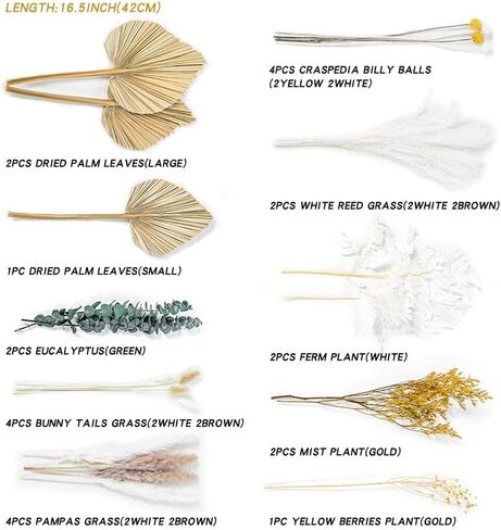 Dried Palm Leaves Spear Natural Dried Palm Fans Bohemian Dried Flowers for Bohemian Dried Palm Spears Tropical Dried Palm Leaves Decor for Boho Wedding Party in Saudi Arabia
