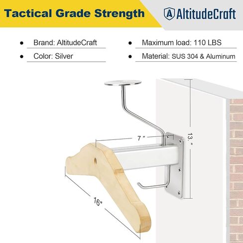 حامل تروس تكتيكي شديد التحمل على الحائط، حامل جداري بوزن 110 رطل مع حامل خوذة، مثالي للدراجات النارية، وكرة القدم، ومعدات ركوب الدراجات، وحل تخزين متين in Kuwait