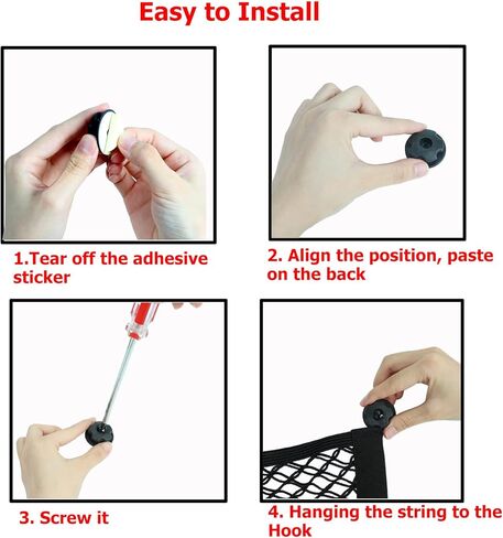 2 Packs Small Cargo Net for Trunk, RV, Boats, Campers, 25 inch x 9.8 inch Elastic Storage Mesh Pocket Netting with 4 Mounting Screws and 4 Hooks in Kuwait