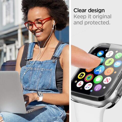 Spigen Ultra Hybrid مصمم لحافظة حماية شاشة Apple Watch Series SE2/6/SE/5/4 (40 ملم) - شفاف كريستالي in Kuwait