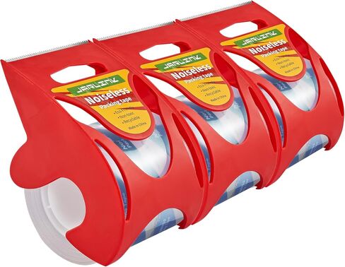 JARLINK Clear Noiseless Packing Tape with Dispenser, Quiet Packaging Tape Perfect for Office and Home Use, 2.0mil x 1.88" x 33 Yards 1" Core 1 Pack in Saudi Arabia
