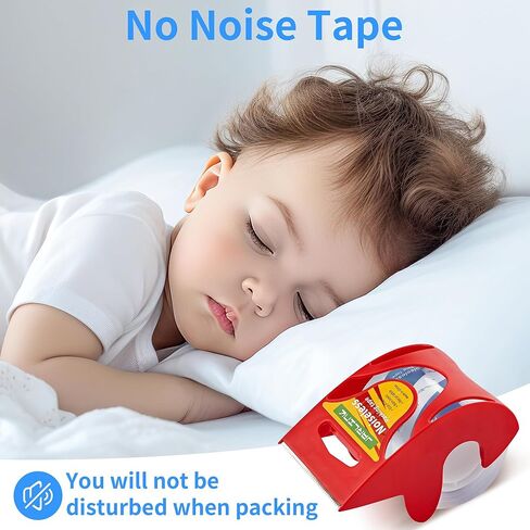 JARLINK Clear Noiseless Packing Tape with Dispenser, Quiet Packaging Tape Perfect for Office and Home Use, 2.0mil x 1.88" x 33 Yards 1" Core 1 Pack in Saudi Arabia