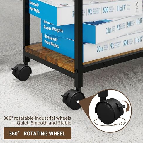 حامل برج كمبيوتر برف قابل للتعديل من Natwind مع حامل طابعة محمول، 31.5 بوصة طول × 14 بوصة عرض × 30 بوصة ارتفاع، 3 منافذ تيار متردد in Kuwait