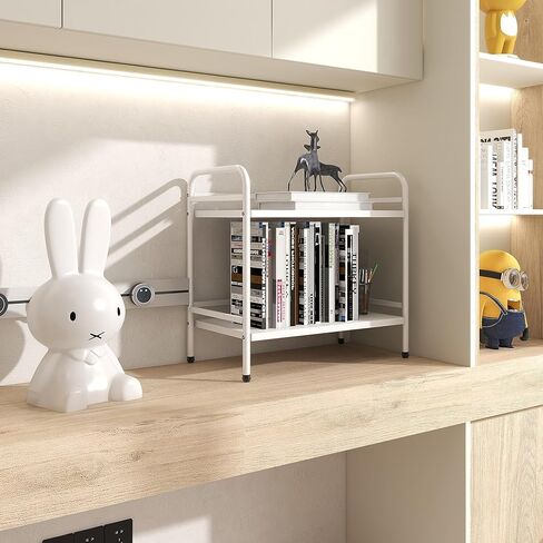 HDANI Under Desk Printer Stand, Microwave Storage Rack, 2 Shelf Metal Rolling Cart with Wheels, Office Utility Storage Cart and Stand(Black)… in Kuwait