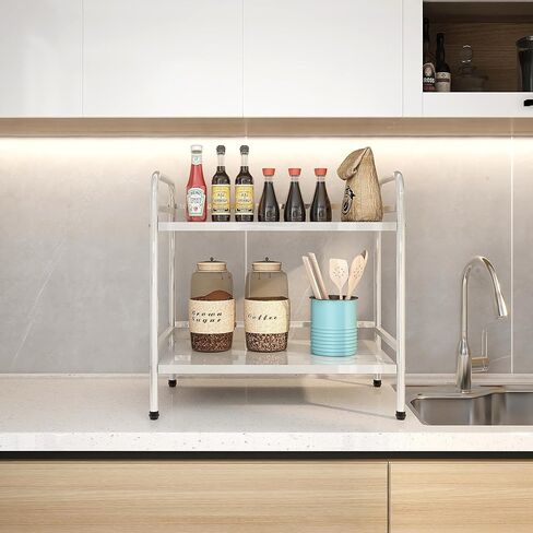 HDANI Under Desk Printer Stand, Microwave Storage Rack, 2 Shelf Metal Rolling Cart with Wheels, Office Utility Storage Cart and Stand(Black)… in Kuwait