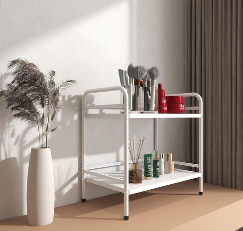 HDANI Under Desk Printer Stand, Microwave Storage Rack, 2 Shelf Metal Rolling Cart with Wheels, Office Utility Storage Cart and Stand(Black)… in Kuwait