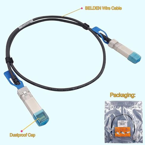 كابل Twinax 25 جيجا بايت SFP28 DAC، كابل نحاسي سلبي 1 متر 25GBASE-CR SFP28، متوافق مع Cisco SFP-H25G-CU1M، Ubiquiti، Juniper، Mellanox، Mikrotik، Netgear، Supermicro، مفاتيح مفتوحة المصدر in Kuwait
