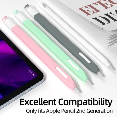 [عبوة من 3] حافظة أقلام لقلم Apple الجيل الثاني، تصميم كلاسيكي، حافظة سيليكون متينة، [مع 10 غطاء من السيليكون]، لقلم Apple الجيل الثاني. (الأرجواني، الأزرق الفاتح، الوردي) in Saudi Arabia