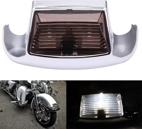 Front Rear Fender Tip LED Light Compatible With Electra Glide 1980-2013 Heritage Softail Classic FLSTC 1986-2008 (Front Fender Light-Orange+Rear Fender Light-Red) in Kuwait