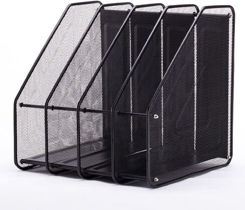 Mesh Vertical Desktop File Organizer, 4 Sort Document Organizer Desk Folder Holder Sorter Rack, Fast Efficient Organization for Office, Home, School Supplies in Saudi Arabia