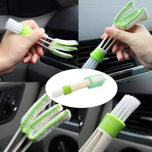 مجموعة فرش تنظيف السيارة، مجموعة 13 قطعة من فرش تنظيف السيارات من فيديلو، تتضمن 6 فرشاة لتفصيل شعر الخنزير الطبيعي + 3 فرش سلكية + 2 مكيف هواء للسيارة + 2 وسادة إسفنجية لشمع السيارة للتنظيف (أصفر) in Kuwait