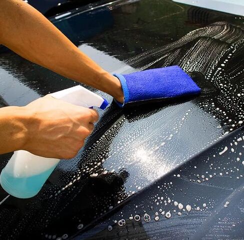 قفاز طين، قفاز طين لتفصيل السيارة، قفاز غسيل سحري تلقائي متوسط ​​الدرجة، مقاوم للخدش وآمن للطلاء، لتنظيف تلميع تفاصيل طلاء السيارات والزجاج والعجلات (BLUE-2PCS) in Kuwait