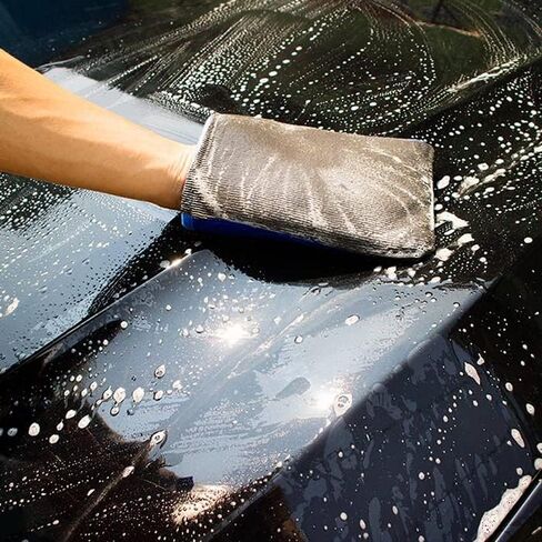 قفاز طين، قفاز طين لتفصيل السيارة، قفاز غسيل سحري تلقائي متوسط ​​الدرجة، مقاوم للخدش وآمن للطلاء، لتنظيف تلميع تفاصيل طلاء السيارات والزجاج والعجلات (BLUE-2PCS) in Kuwait