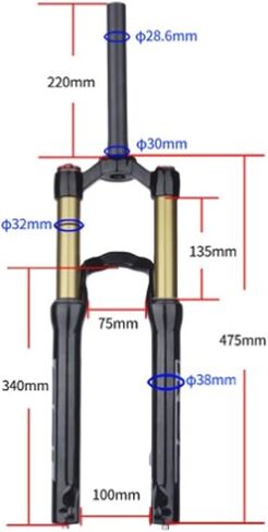 VBESTLIFE 24 Inch 135mm MTB Air Suspension Fork, Adjustable Front Fork Shock Absorb Quick Release Wire Control Bike Suspension Fork for Mountain Bike in Saudi Arabia