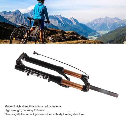 VBESTLIFE 24 Inch 135mm MTB Air Suspension Fork, Adjustable Front Fork Shock Absorb Quick Release Wire Control Bike Suspension Fork for Mountain Bike in Saudi Arabia