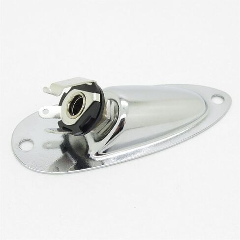 JIUWU Black Boat Style 6.35mm Guitar Pickup Output Input Jack Plug Socket for Fender Strat Guitar in Saudi Arabia