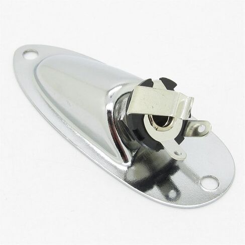 JIUWU Black Boat Style 6.35mm Guitar Pickup Output Input Jack Plug Socket for Fender Strat Guitar in Saudi Arabia
