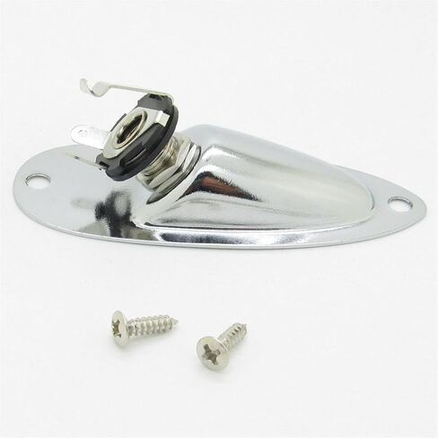 JIUWU Black Boat Style 6.35mm Guitar Pickup Output Input Jack Plug Socket for Fender Strat Guitar in Saudi Arabia