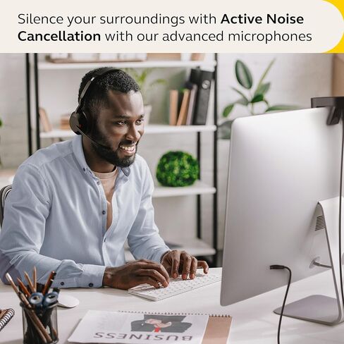 سماعة جابرا Evolve2 55 أحادية لاسلكية مع حامل شحن، تقنية AirComfort وميكروفونات إلغاء الضوضاء وإلغاء الضوضاء النشطة - تعمل مع منصات UC مثل Zoom وGoogle Meet - أسود in Kuwait