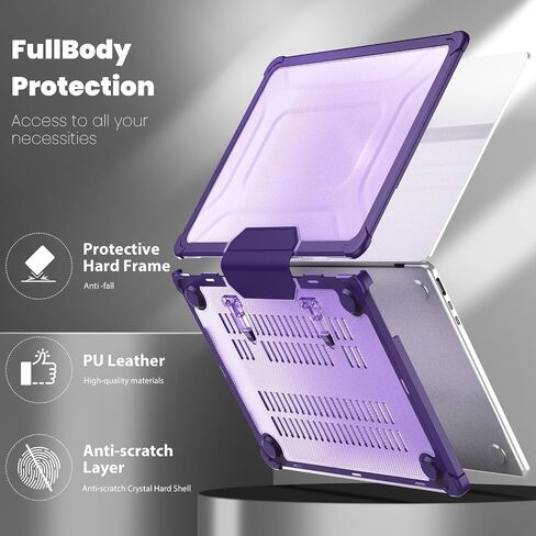 Teryeefi for MacBook Air 13 inch Case M1 A2337/A2179/A1932 (2018 2019 2020 Release), Shockproof Heavy Duty Hard Shell with Fold Kickstand + Keyboard Cover + Screen Protector + USB C Adapter, Pink in Saudi Arabia