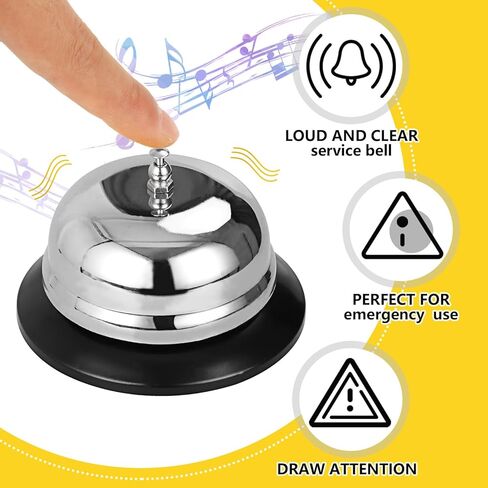 8 قطع من أجراس المكالمات المعدنية مقاس 4 بوصات، جرس خدمة للمطبخ والمطاعم والحانات والفنادق ومناطق الاستقبال وتدريب الكلاب الأليفة، فضي in Kuwait