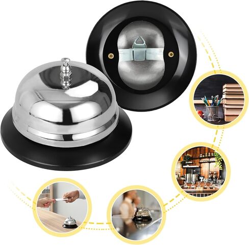 8 قطع من أجراس المكالمات المعدنية مقاس 4 بوصات، جرس خدمة للمطبخ والمطاعم والحانات والفنادق ومناطق الاستقبال وتدريب الكلاب الأليفة، فضي in Kuwait