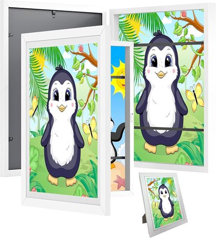 2 packs 10x12.5 Kids Artwork Frame Changeable- Bedroom Decor Art Storage Frames for wall, Front Opening Frame for Canvas Art, Kid Picture Frame Display- Personalized Gift for Kids. (Black) in Saudi Arabia