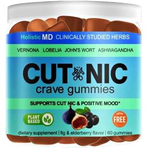 Best Quit Smoking products | Quit Vaping with 3 in 1 clinically studied Vernonia Cinerea St. John's Wort Ashwagandha | May help cut smoking | All-Natural | Sugar Free Gummies 60 counts (Berries)