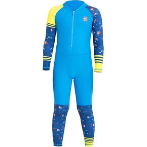 DIVE & SAIL Kids One Piece Long Sleeve Swimsuit Sun Protection Sunsuit Rash Guard